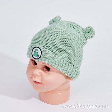 Green color kint hat for baby